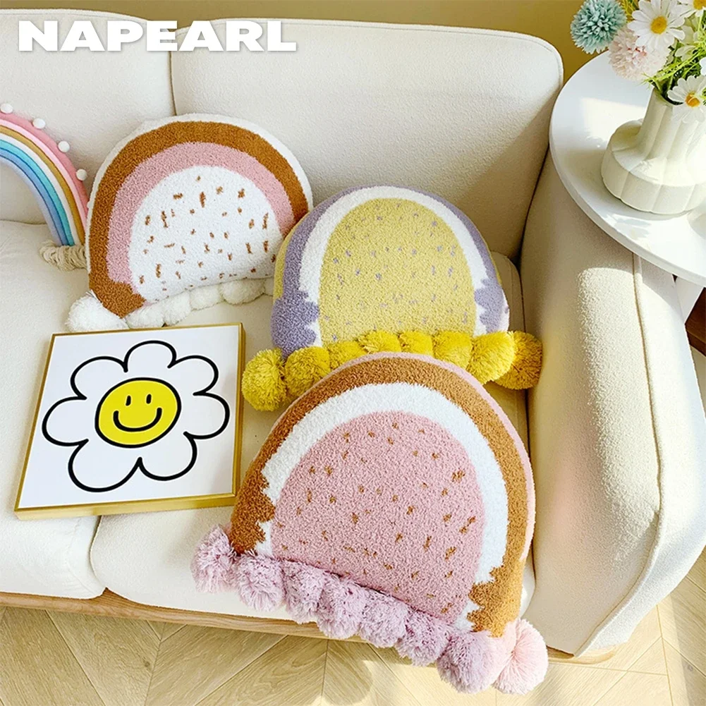 NAPEARL мультфильм милая подушка круглая Радуга подушки для кровати украшение дома
