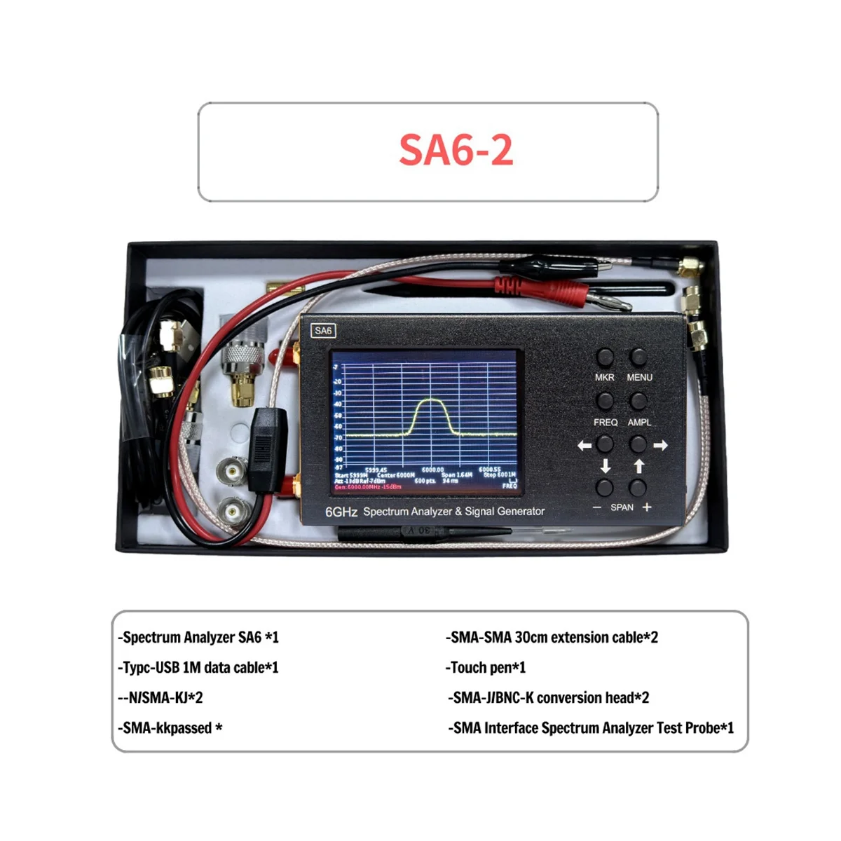 

Upgraded SA6 6GHz Spectrum Analyzer+HT6 Antenna SA6 Signal Genertor 2G 3G 4G LTE CDMA DCS GSM GPRS GLONASS