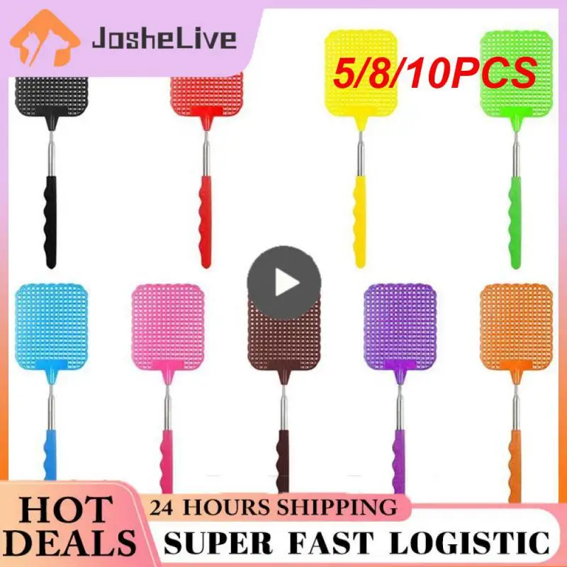 

5/8/10PCS Telescopic Flapper Insect Killer Creative Fly Swatters Home Long Handle Flyswatter Plastic New Wholesale Adjustable