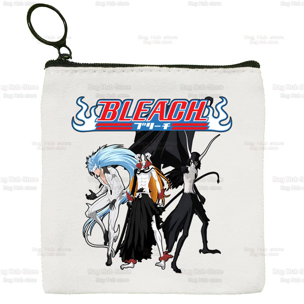 Bleach Canvas Coin Purse Canvas Bag Kurosaki Ichigo Small Key Bag Storage Bag Japanese Anime Card Bag Cartoon Coin Bag