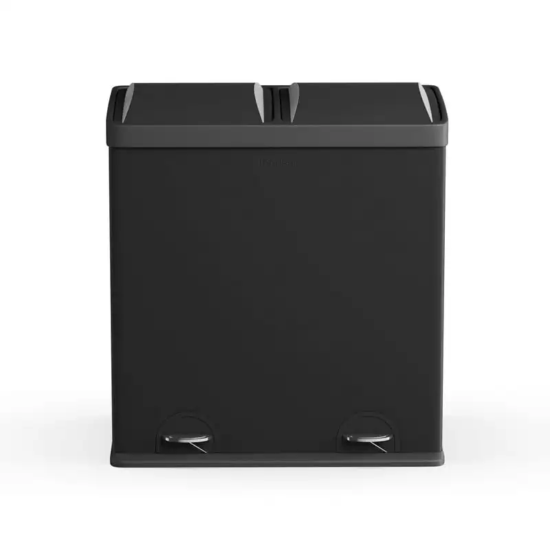 

N' Sort 16 Gallon 2 Compartment Kitchen Trash Can & Recycling Bin, Black