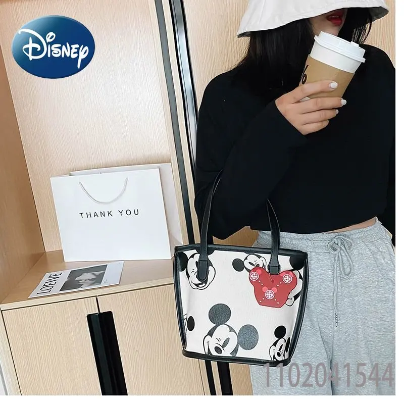 Disney Women's Handbag for Girl Mickey Mouse Cute  Canvas Tote Durable High Quality Large Capacity Fashion Trend Free Shipping