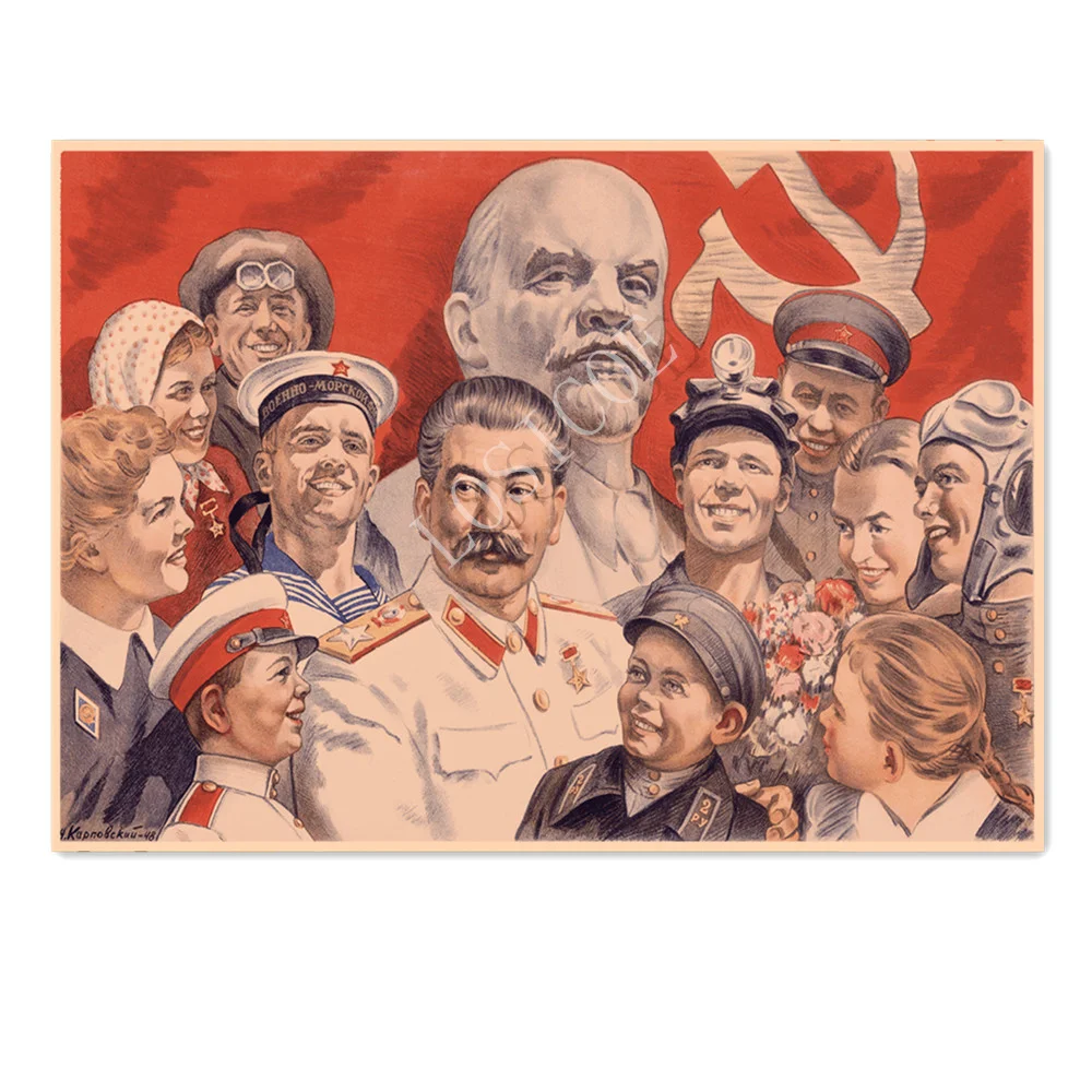 

Soviet Union President Stalin Poster Vintage Kraft Paper Print Art Painting CCCP USSR Wallpaper Wall Hanging Drawing Home Decor