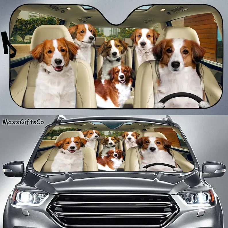 

Kooikerhondje Car Sun Shade, Kooikerhondje Windshield, Dogs Family Sunshade, Dog Car Accessories, Car Decoration, Gift For Dad,