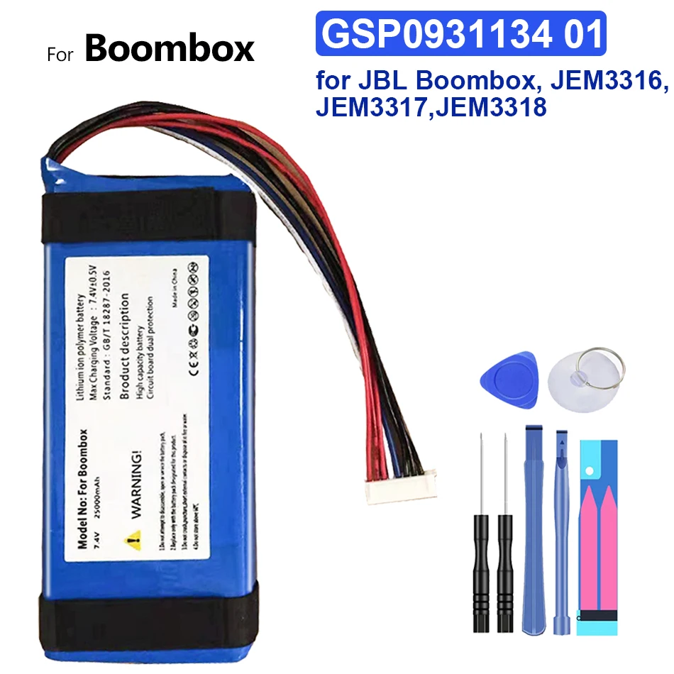 

100% New 25000mAh GSP0931134 01 Battery for JBL Boombox Boombox1 Boombox 1 JEM3316 JEM3317 JEM3318 Player Speaker