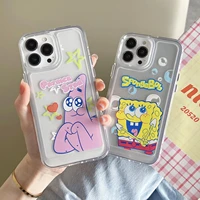 bandai creative spongebob and patrickstar mobile phone case for iphone 13 12 11 pro max xs xr x xsmax 8 7 plus high quality case