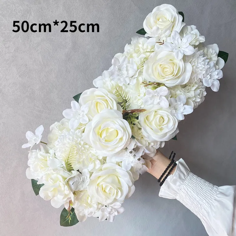 

New wedding simulation silk flower decoration eucalyptus flower row runway road lead wedding flower art