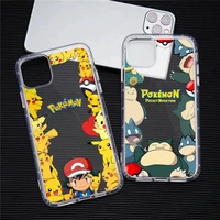 pokemon pikachu squirtle bulbasaur snorlax phone case for iphone 13 12 11 pro max mini xs 8 7 plus x se 2020 xr transparent soft