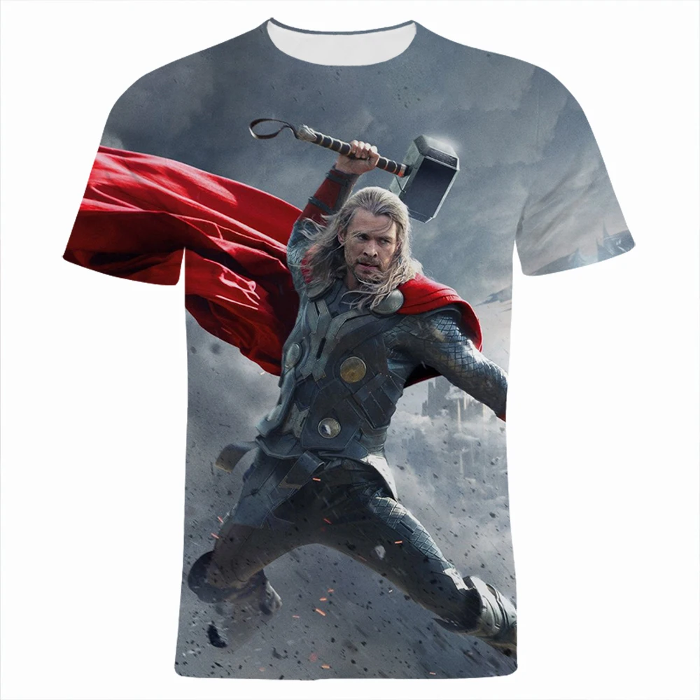 

2022 New Summer Men's T Shirt Cool Thor Marvel Movie 3D Print Clothes Short Sleeve T Shirt Tops