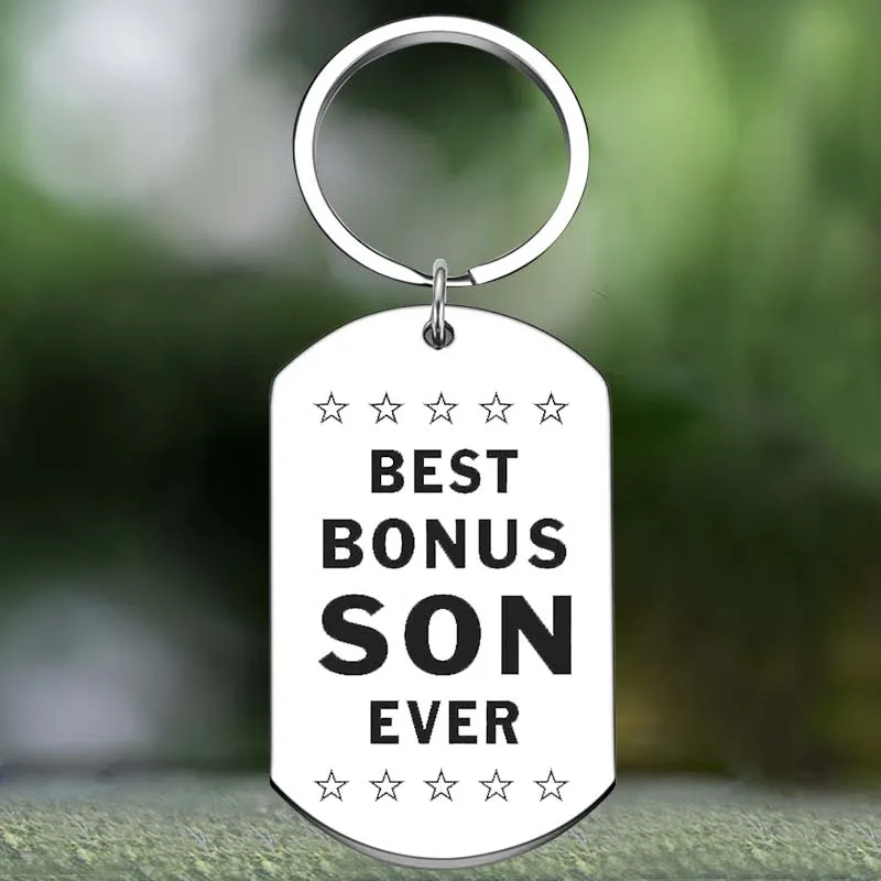 

Cute Best Bonus Son Ever Gifts Keychain Step Son Birthday Christmas Key Chain Pendant Jewelry