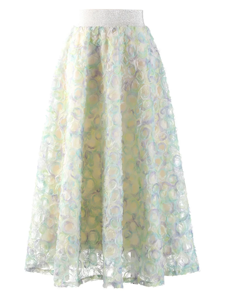 

Юбка женская трапециевидная с эластичным поясом, длинная, демисезонная, 2022