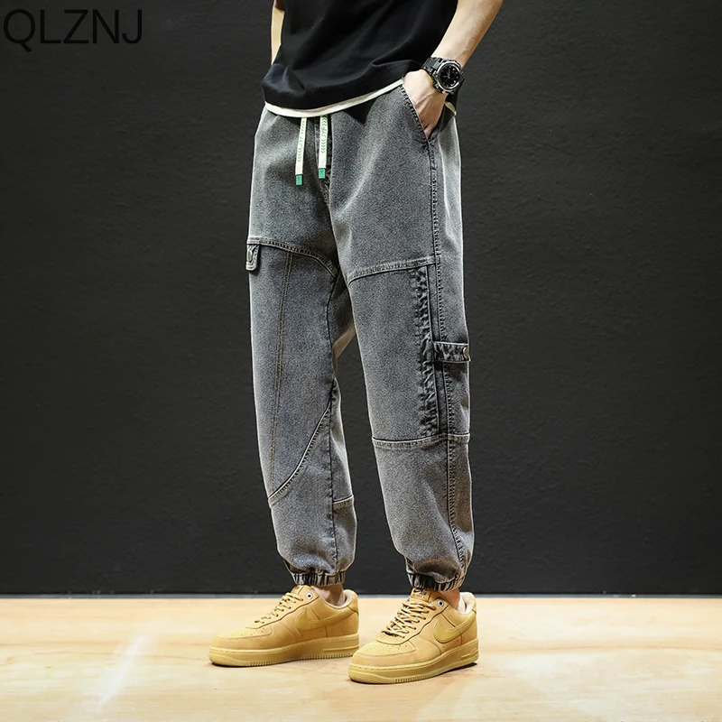 Plus Size Jeans Men Loose Casual Denim Pants Trousers Korean Streetwear Y2k Baggy Harem Jeans Cargo Pants Stretched Joggers 8XL