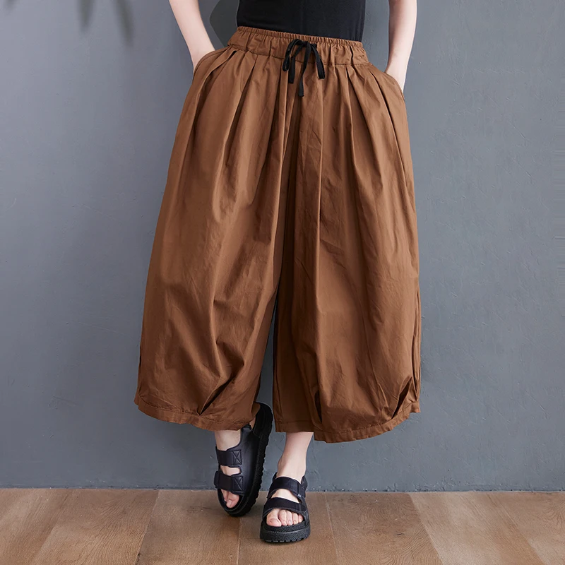 Spring Summer Women's Baggy Cargo Pants High Waist Casual Wide Leg Pant Korean Fashion Streetwear Black Big Pocket Bloomers