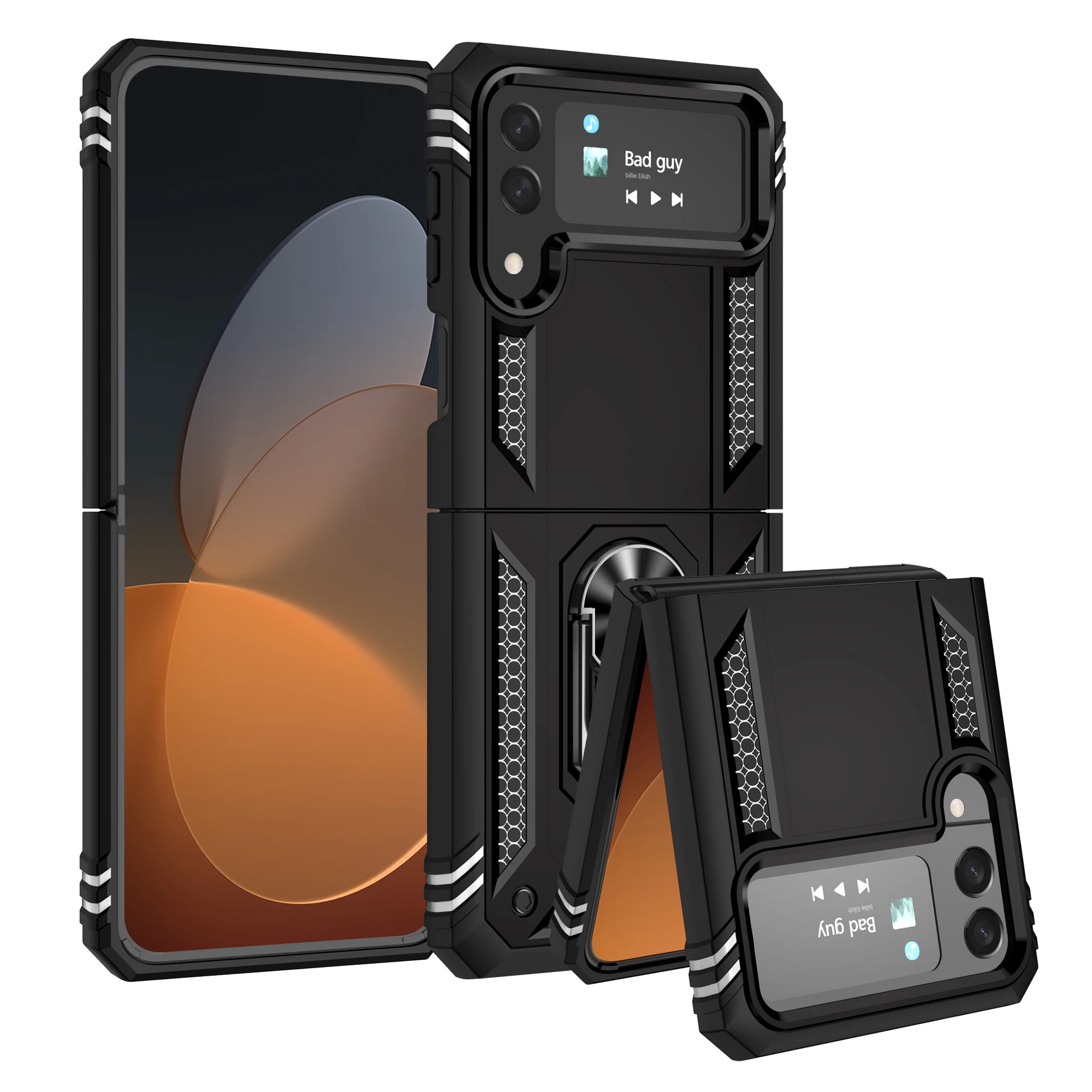 

Drop Protective Stand Holder Case for Samsung Galaxy Z Flip 4 5G Flip3 Flip4 Flip 3 Shockproof Cover for Samsung Z Flip4 Cases