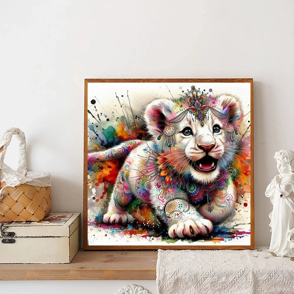 Алмазная живопись с перьями Индийского цвета набор для мозаики 5D цветочное