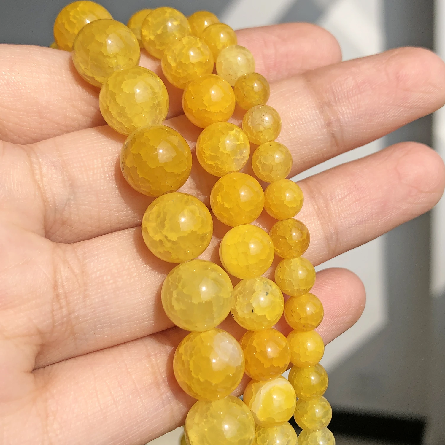 Бусины из натурального желтого агата 6 8 10 мм