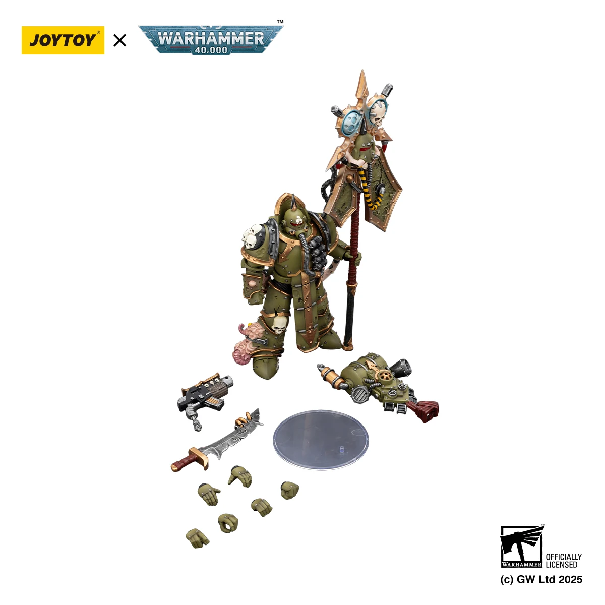 Фото [В НАЛИЧИИ] JOYTOY Warhammer 40K 1/18 Фигурка Death Guard Blightlord Terminato, 4 шт., аниме-модель №1