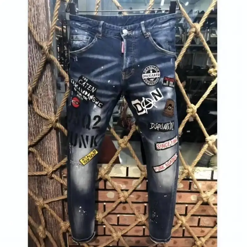 

Men DSQUARED2 Jeans Pencil Pants Motorcycle Party Casual Trousers Street Clothing 2022 Denim Man 9607#