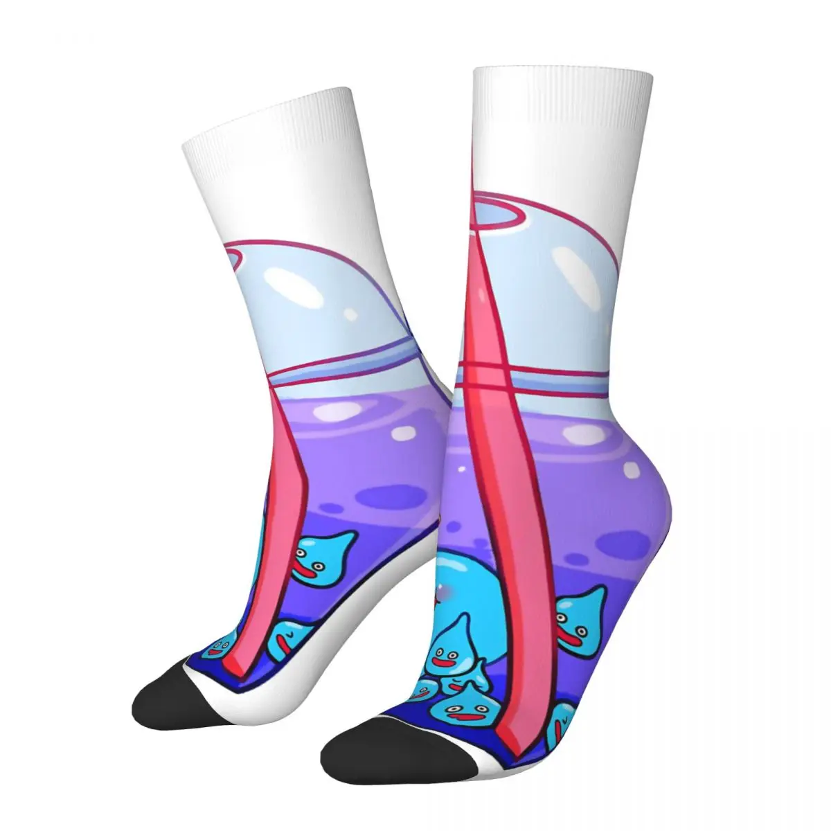 

Hip Hop Vintage Slime Tea Crazy Men's compression Socks Unisex Dragon Quest Dragonlord Hero Game Printed Crew Sock