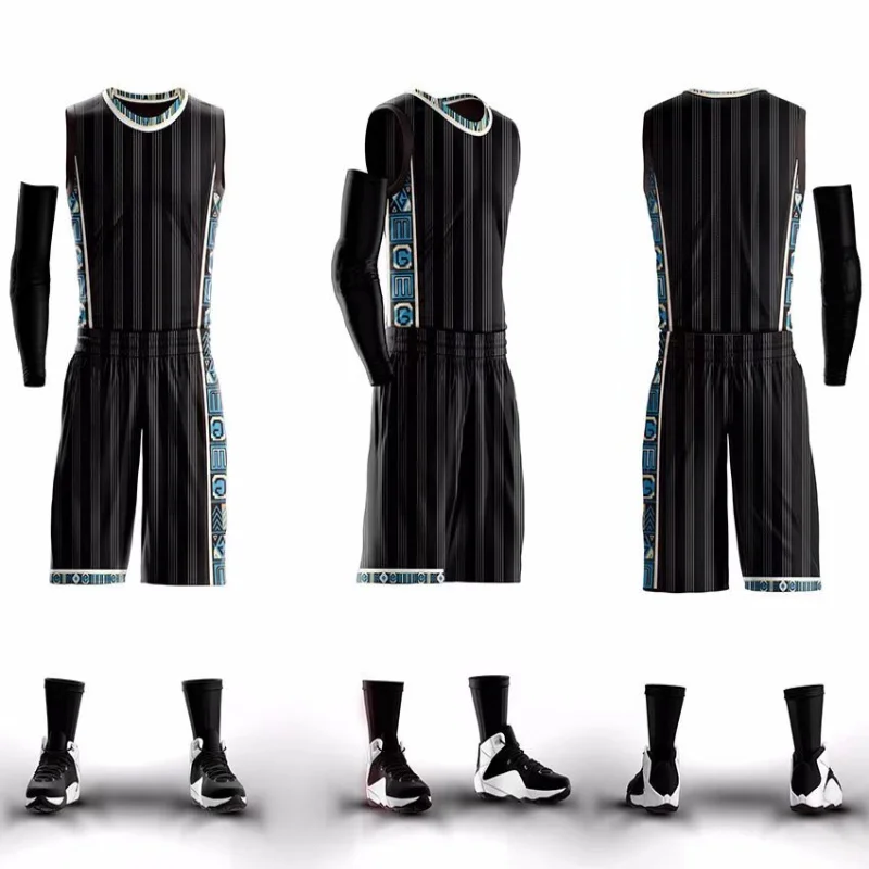 Custom Mens Black Basketball Uniforms Professional Throwback Jersey Breathable Basketball Jersey Clothes For Outdoor Activity