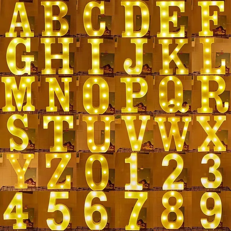

Светодиодный светильник с буквами алфавита, лампа с 3D цифрами и аккумулятором, шатер, ночсветильник для свадьбы, дня рождения, вечеринки, Де...