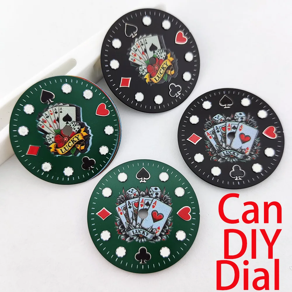 NH35A Циферблат 28 5 мм покер Лазерная печать Название DIY логотип часов сделай сам с