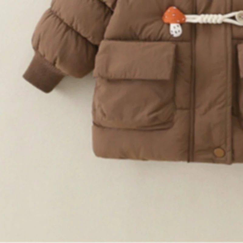 Фото Пальто Bread Jacket, утепленное хлопковое пальто для девочек, в корейском стиле, однотонное пальто-принцесса для зимы №3