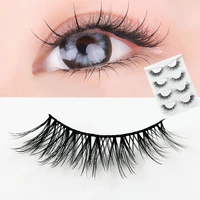 2022 handmade 4 pairs eyelashes lengthen natural false eyelashes 3d realistic thick model nude makeup women big eye lashes