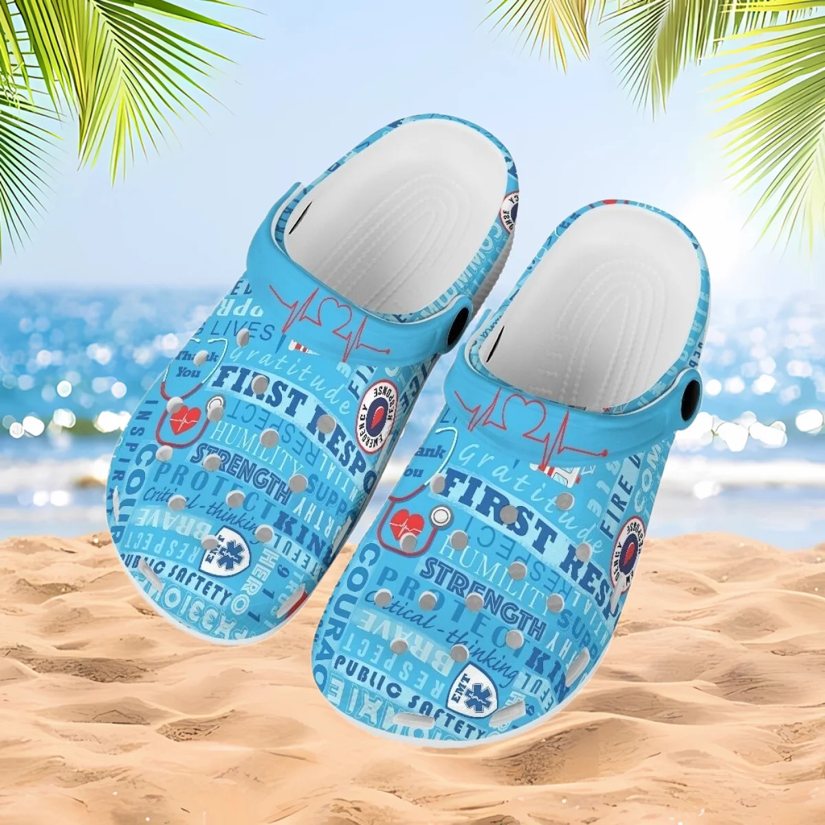 

Women's Medical Nurse Clogs Lightweight Non-Slip Hole Slippers for Boys Girls Wear Resistant Flats Fashion Medical Print Sandals