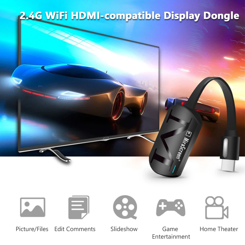 

G4 2.4G Wireless Miracast WiFi Display Dongle Adapter 1080P HD Mirror Screen Share HDMI-compatible TV Stick Support DLNA Airplay