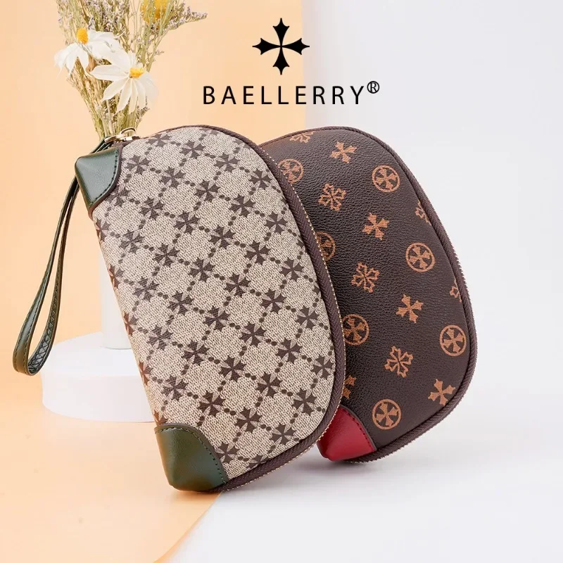 

New Makeup Bag Ladies European and American Retro Zipper Purse with Pvc Pocket Purse Purses for Women