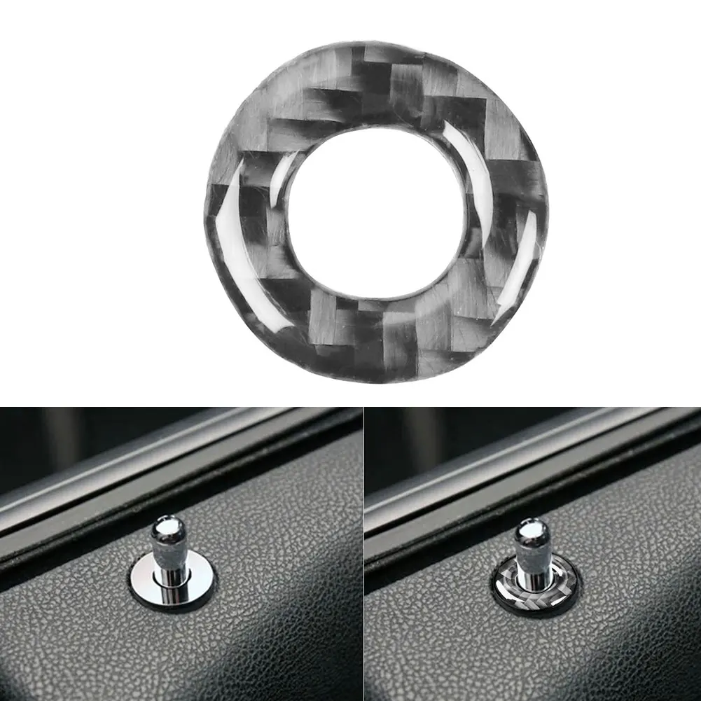 

4Pcs For Dodge Charger 2015-2020 Carbon Fiber Black Door Lock Pins Panel Cover Trim Car Styling Accessories