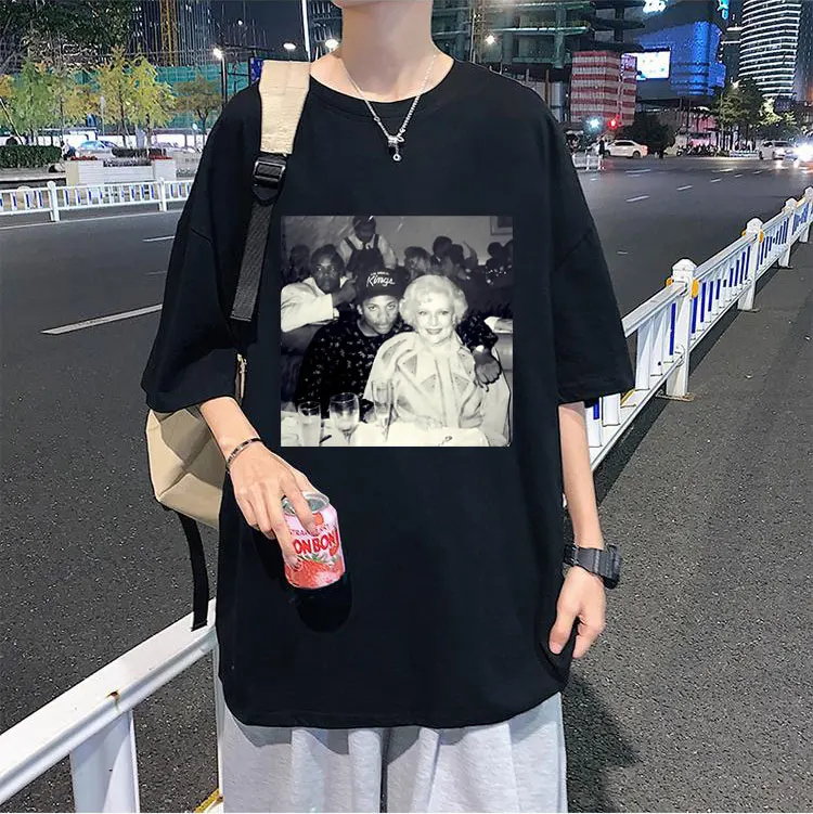 

Classic Eazy E with Betty White Golden Girls Tshirt Men Women Fashion T Shirt Hip Hop Trend Street Vintage T-shirts Short Sleeve