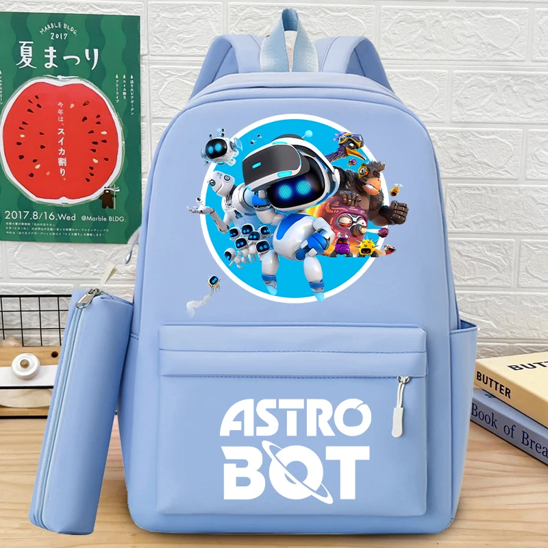 Фото Комплект из 2 школьных рюкзаков Astroboted с пеналом: модный аниме-рюкзак большой вместимости для студентов, для хранения книг и канцелярских принадлежностей №1