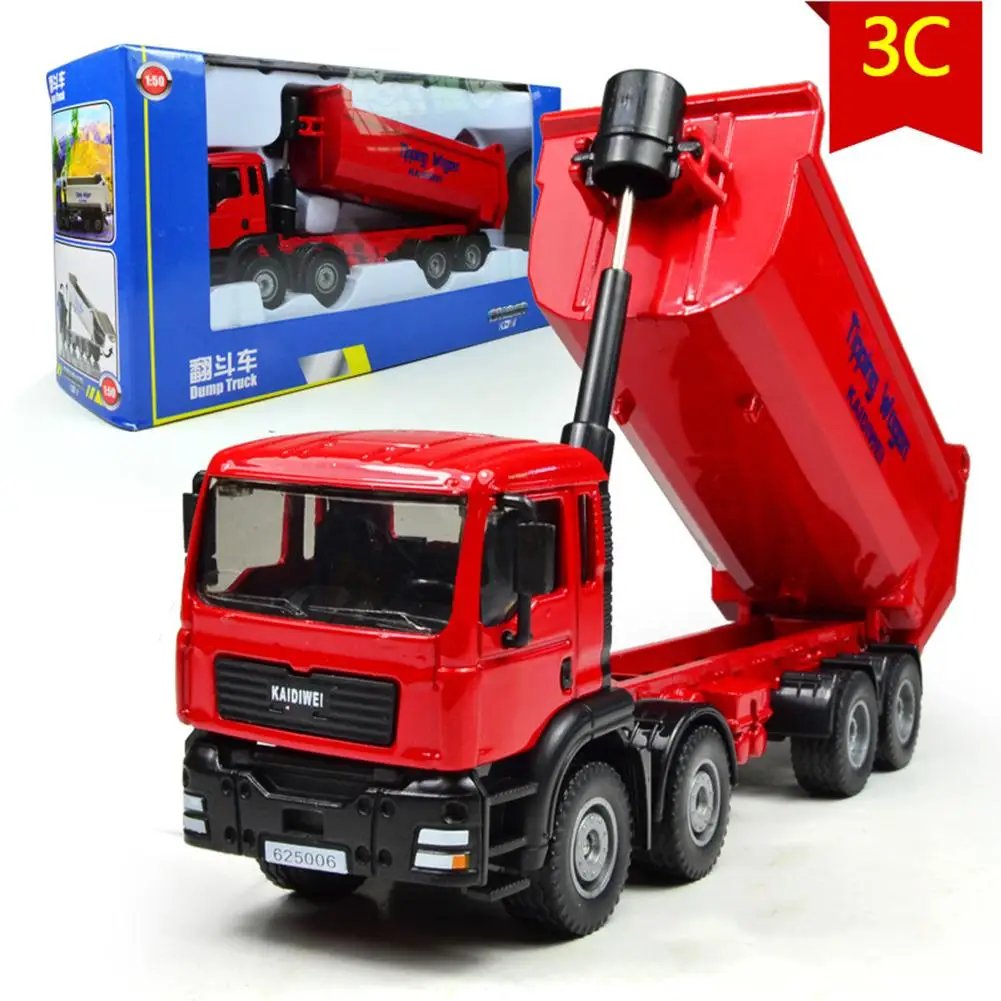 

1:50 Eight-Wheel Dump Truck Model Ornaments Alloy Engineering Vehicle Toys For Children Birthday Hobbies Gifts