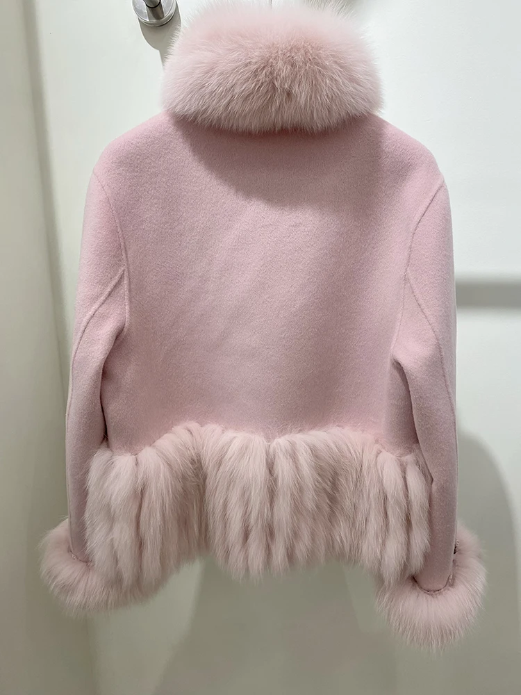 Женское кашемировое шерстяное пальто верхняя одежда с воротником из