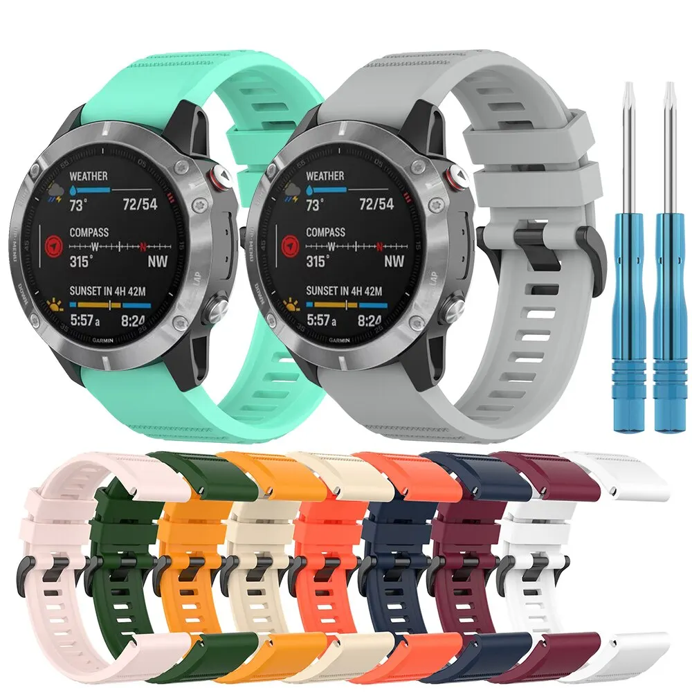 

Ремешок для часов 22 мм для Garmin Forerunner 945 935 Fenix 7 5 Plus Fenix 6 PRO, силиконовый ремешок для часов с инструментами, спортивные браслеты, ремешок