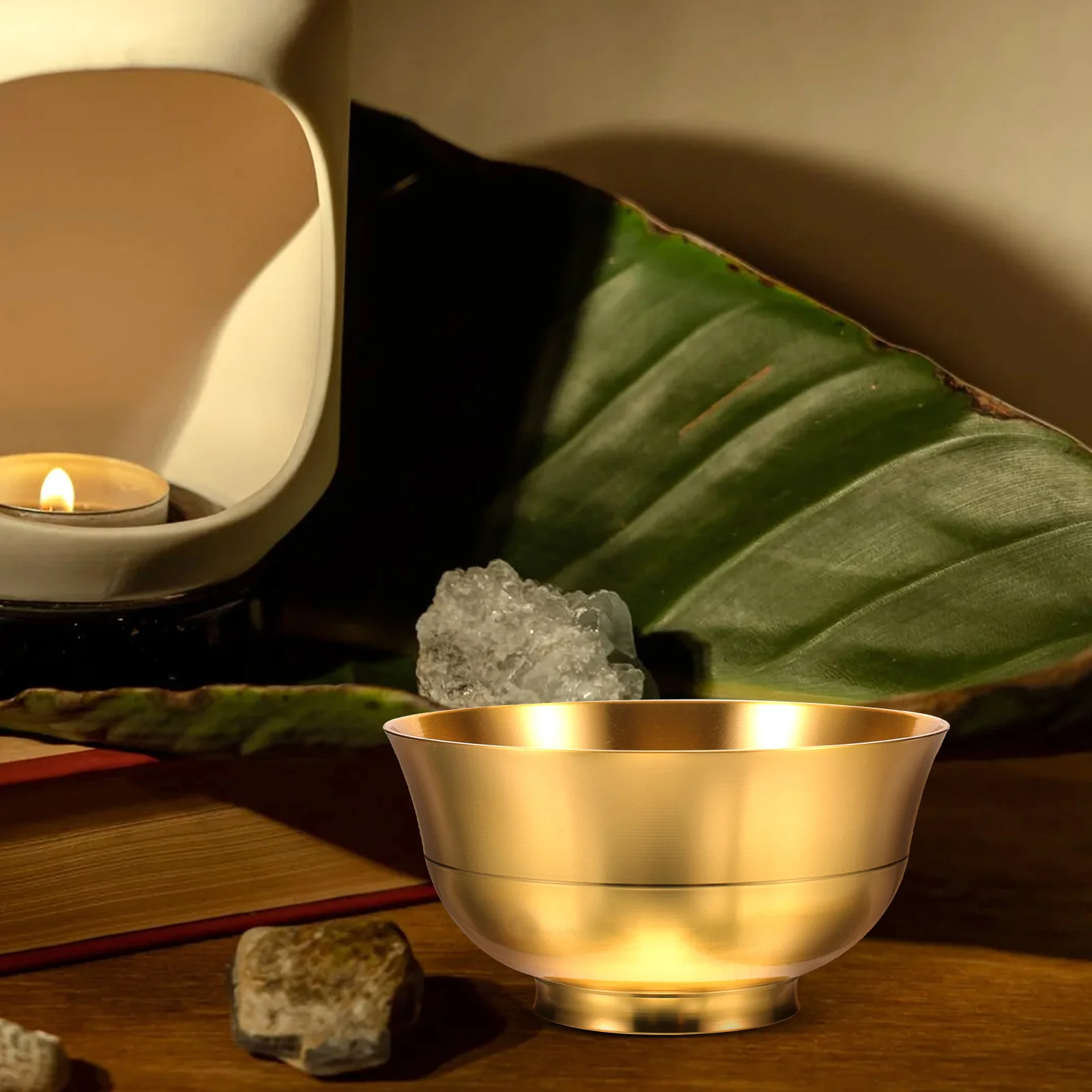 

Brass Glossy Cornucopia Sacrifice Vintage Offerings Bowl Yoga Decor Holy Water Burning Home