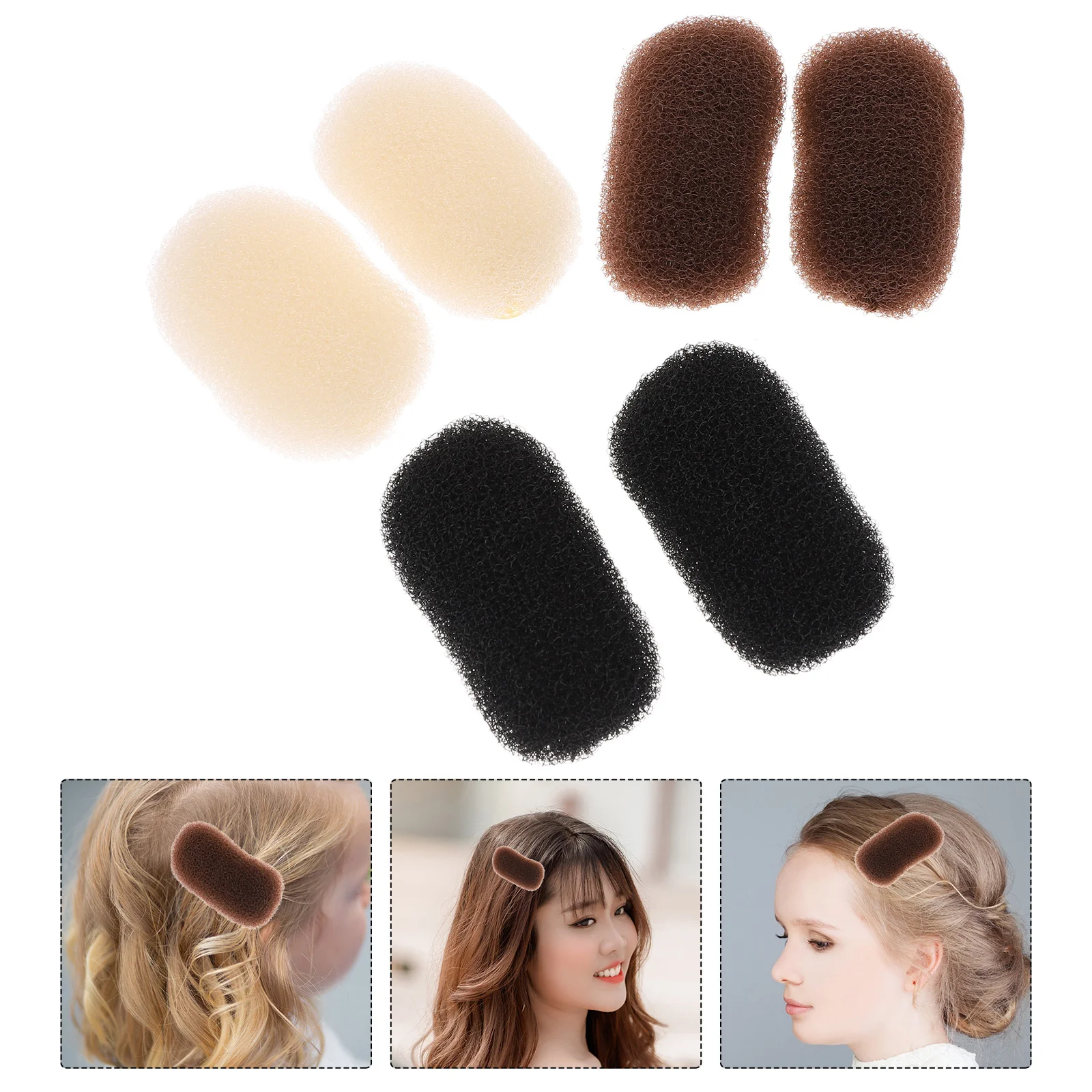 

6 Pcs Hair Booster Padding Accessory Volume Increase Clips Clamp The Hives Wool Bump Up Nylon Silk Women Headdress Miss