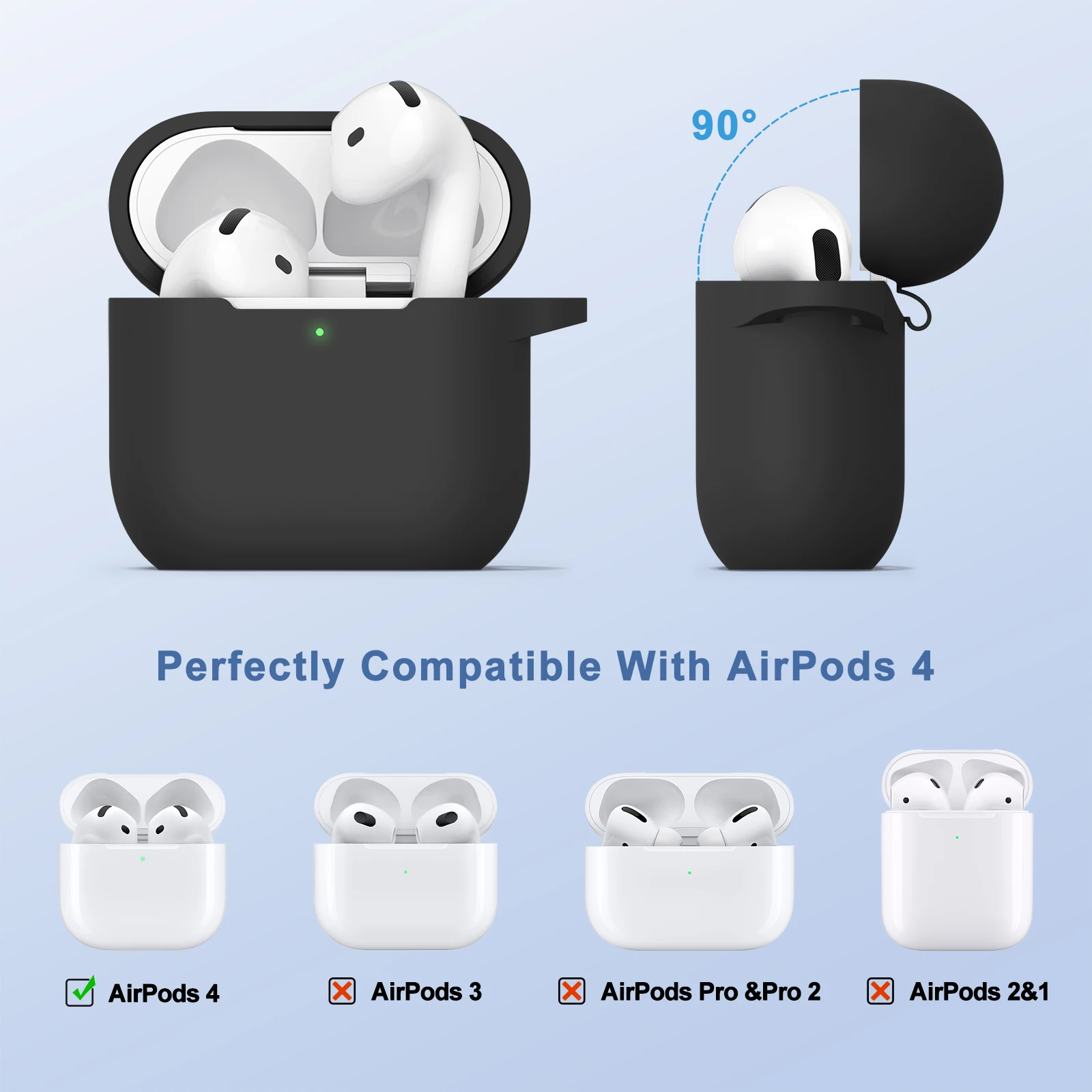Фото Силиконовые чехлы для наушников Apple Airpods 4 с комплектом для чистки, чехол для беспроводной Bluetooth-гарнитуры Air Pods 4, защитный чехол №4