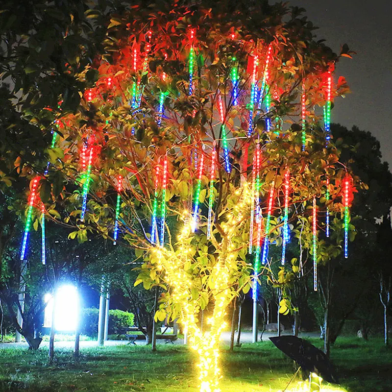 

Solar LED Meteor Shower Lights Holiday String Lights Waterproof Fairy Garden Decor Outdoor Street Garland Christmas Decoration