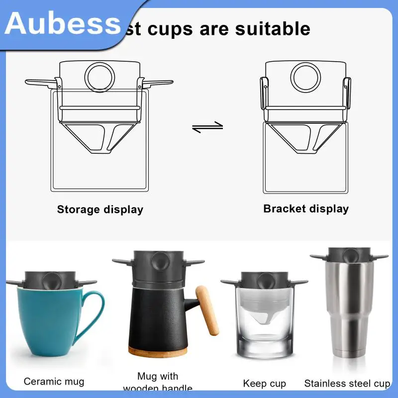 

2023 Drip Coffee Tea Holder Reusable Coffee Dripper Foldable Paperless Pour Cup Newest Wholesale Portable Coffee Filter
