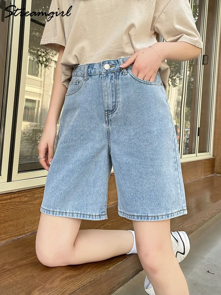 

Straight Women Shorts For Shorts Jeans Loose High Summer Women 2023 Streamgirl Short Vintage Jeans Female Denim Shorts Waisted