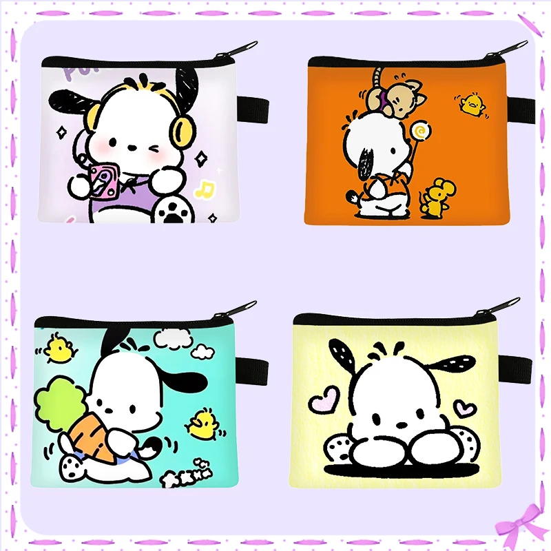 

Pochacco Coin Purse Kawaii Earphone Storage Bags Anime Sanrioed Cute Zipped Portable Ornaments Hangable Lovely Girls Gifts Kids