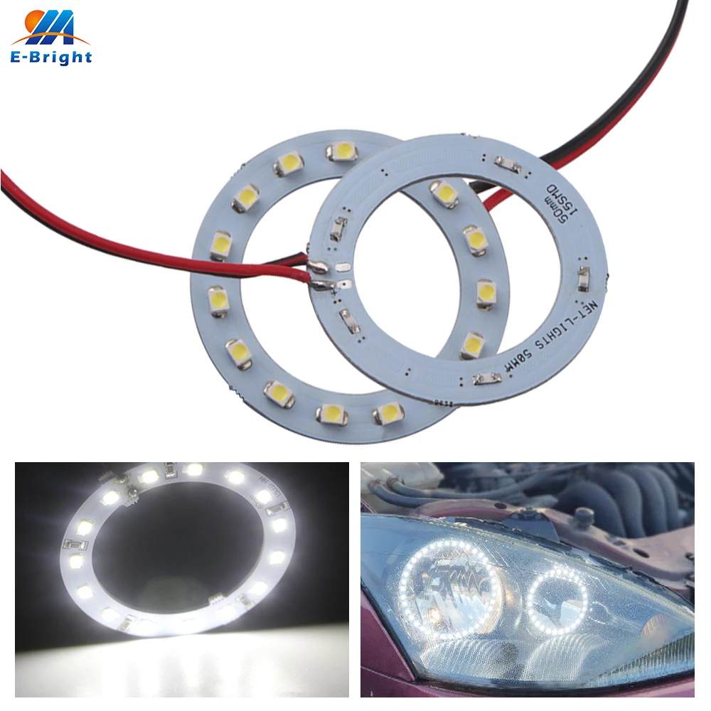 2 шт. 12 в 1210 светодиодов SMD Angel Eye светодиодные кольца Halo Противотуманные фары