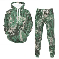 2022 newest fashion 3d printed outfits hoodie and pants autumn men women daily casual sports jogging suit marbling camo 2pcs set