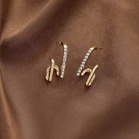 irregular design stud earrings ins style ear studs fashion metal jewelry for women girl trendy 925 silver needle new year gift