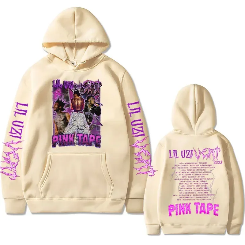 Рэпер Lil Uzi Vert Концертный тур Розовая лента Графический Толстовка Мужчины Женщины