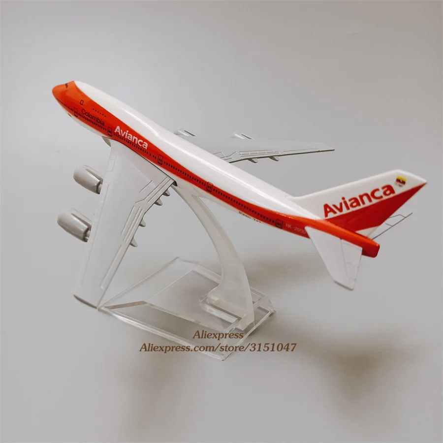 

16cm Alloy Metal Air Avianca Boeing 747 B747-200 Airlines Diecast Airplane Model Avianca Airways Air Plane Model Aircraft Orange