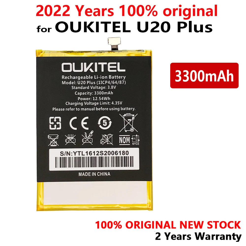 

New 100% Original 3300mAh Phone Battery For OUKITEL U20 PLUS Backup Phone High Quality Batteries With Tracking Number